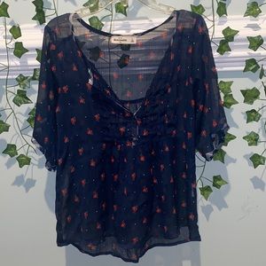 Abercrombie Floral See-through Shirt